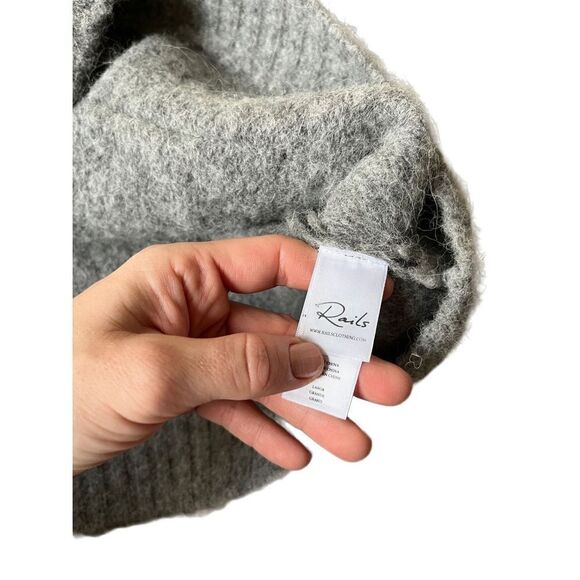 Rails Oslo Printed Alpaca & Wool-Blend Cardigan size L Gray Black - Picture 7 of 13